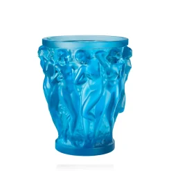 Vessière Cristaux Vases|Vases Cristal Clair|Vase bacchantes bleu lalique