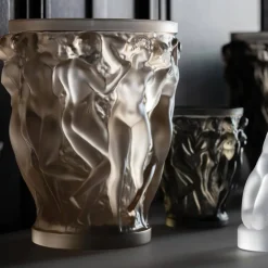 Vessière Cristaux Vases|Vases Cristal Couleur|Vase bacchantes lustré or lalique