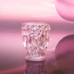 Vessière Cristaux Vases|Vases Cristal Clair|Vase bacchantes rose Lalique