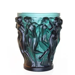 Vessière Cristaux Vases Cristal Couleur|Éditions D’Art Cristal|Vase bacchantes vert lalique