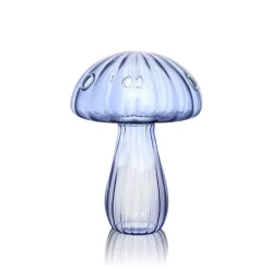 Vessière Cristaux Vases|Vases Cristal Clair|Vase champignon verre bleu