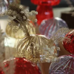 Vessière Cristaux Vases|Vases Cristal Clair|Vase champignon verre rouge
