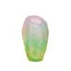 Vessière Cristaux Vases|Vases Cristal Couleur|Vase coraux vert rose daum