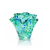 Vessière Cristaux Vases|Vases Cristal Couleur|Vase corolle lagon cristal turquoise