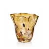 Vessière Cristaux Vases|Vases Cristal Couleur|Vase corolle ocre cristal