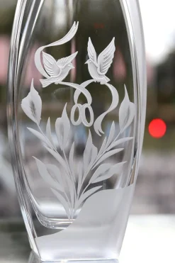 Vessière Cristaux Vases|Vase cristal mariage colombe
