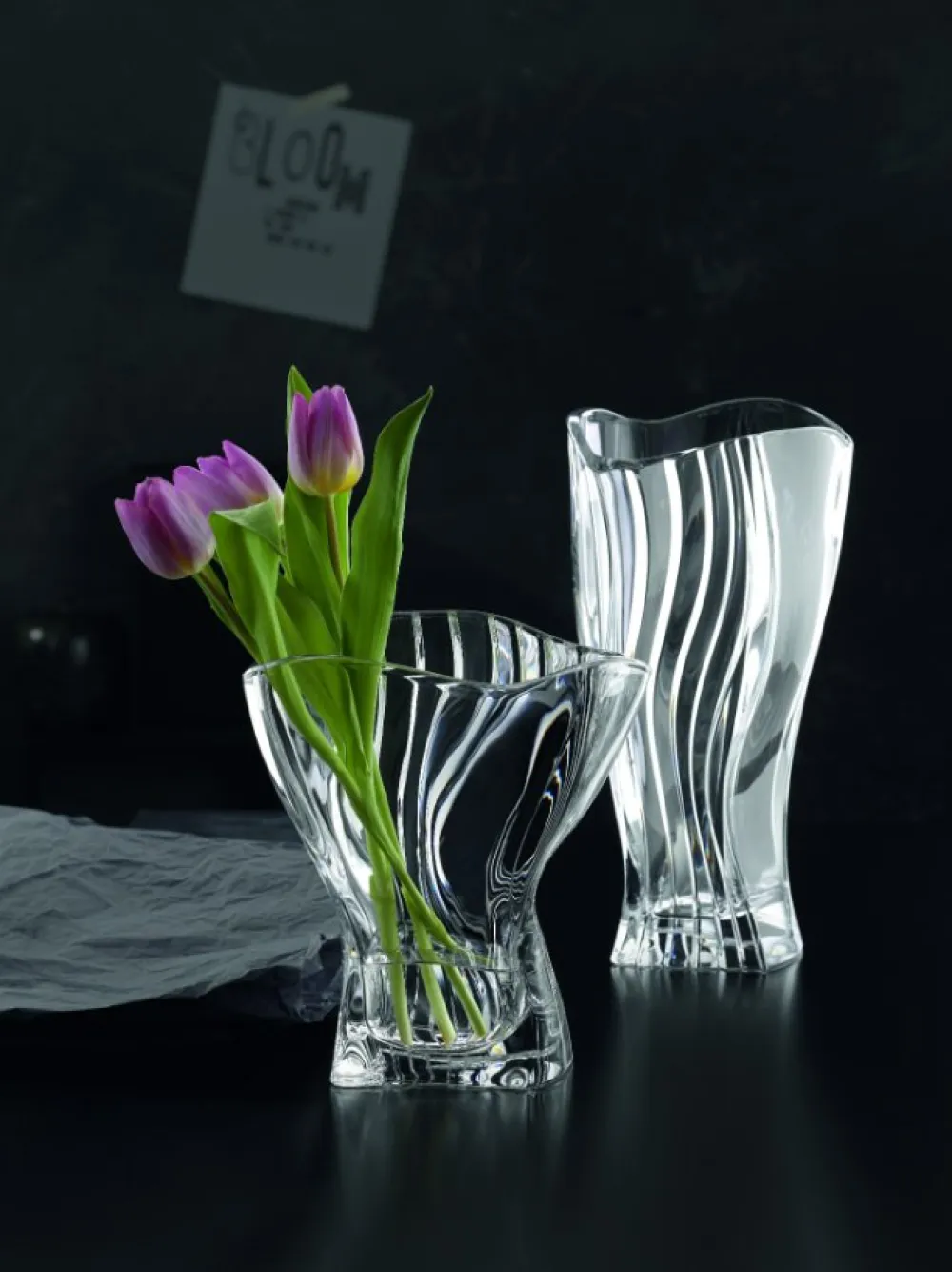 Vessière Cristaux Vases Cristal Clair|Vases|Vase curve cristal