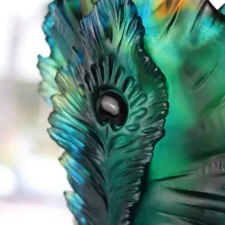Vessière Cristaux Vases|Vases Cristal Couleur|Vase fleur de paon gm daum