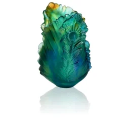 Vessière Cristaux Vases|Vases Cristal Couleur|Vase fleur de paon pm daum