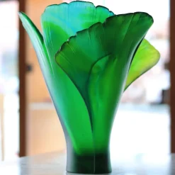 Vessière Cristaux Vases|Vases Cristal Couleur|Vase Gm ginkgo daum
