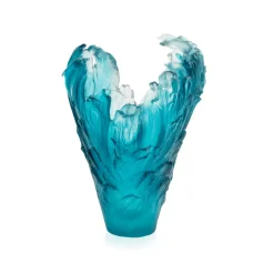 Vessière Cristaux Vases|Vases Cristal Couleur|Vase Grand Modèle Dauphins Maya Daum