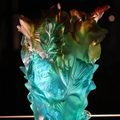 Vessière Cristaux Vases|Vases Cristal Couleur|Vase grand modèle léopard Voyage Tropical Daum