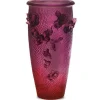Vessière Cristaux Vases|Vases Cristal Couleur|Vase haut jardin imaginaire magnum violet rouge Daum
