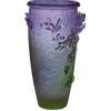 Vessière Cristaux Vases|Vases Cristal Couleur|Vase haut jardin imaginaire magnum violet vert Daum