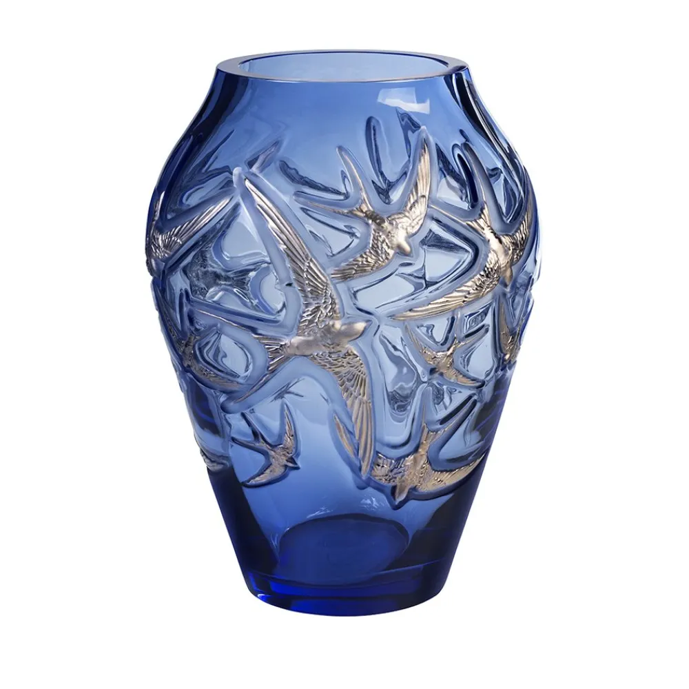 Vessière Cristaux Vases|Vases Cristal Couleur|Vase hirondelles grand modèle lalique