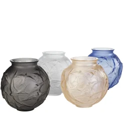 Vessière Cristaux Vases|Vases Cristal Clair|Vase hirondelles moyen modèle lalique