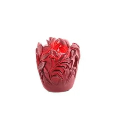 Vessière Cristaux Vases|Vases Cristal Couleur|Vase jungle rouge daum