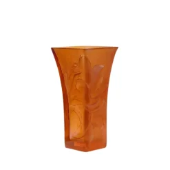 Vessière Cristaux Vases|Vases Cristal Couleur|Vase Lys ambre mandarine Daum