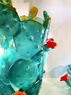 Vessière Cristaux Vases|Vases Cristal Couleur|Vase magnum cactus daum