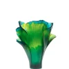 Vessière Cristaux Vases|Vases Cristal Couleur|Vase magnum ginkgo vert daum 99 ex