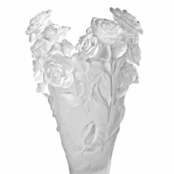Vessière Cristaux Vases|Vase magnum rose passion blanc daum