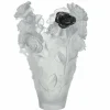 Vessière Cristaux Vases|Vases Cristal Clair|Vase magnum rose passion blanc noir daum