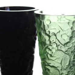 Vessière Cristaux Vases|Vases Cristal Couleur|Vase merles et raisins mm lalique