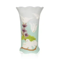 Vessière Cristaux Lunéville|Vase mesanges barbotine
