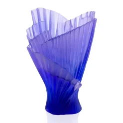Vessière Cristaux Vases|Vases Cristal Couleur|Vase moyen modèle plissé croisière daum