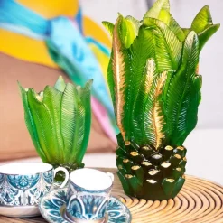 Vessière Cristaux Vases|Vases Cristal Couleur|Vase Or Palm Beach Daum