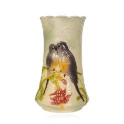 Vessière Cristaux Lunéville|Vase perruches barbotine