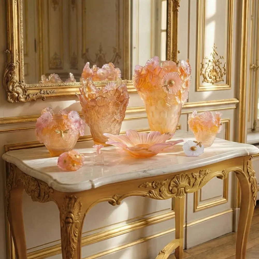 Vessière Cristaux Vases|Vases|Vase petit modèle Or d’Abeille Daum