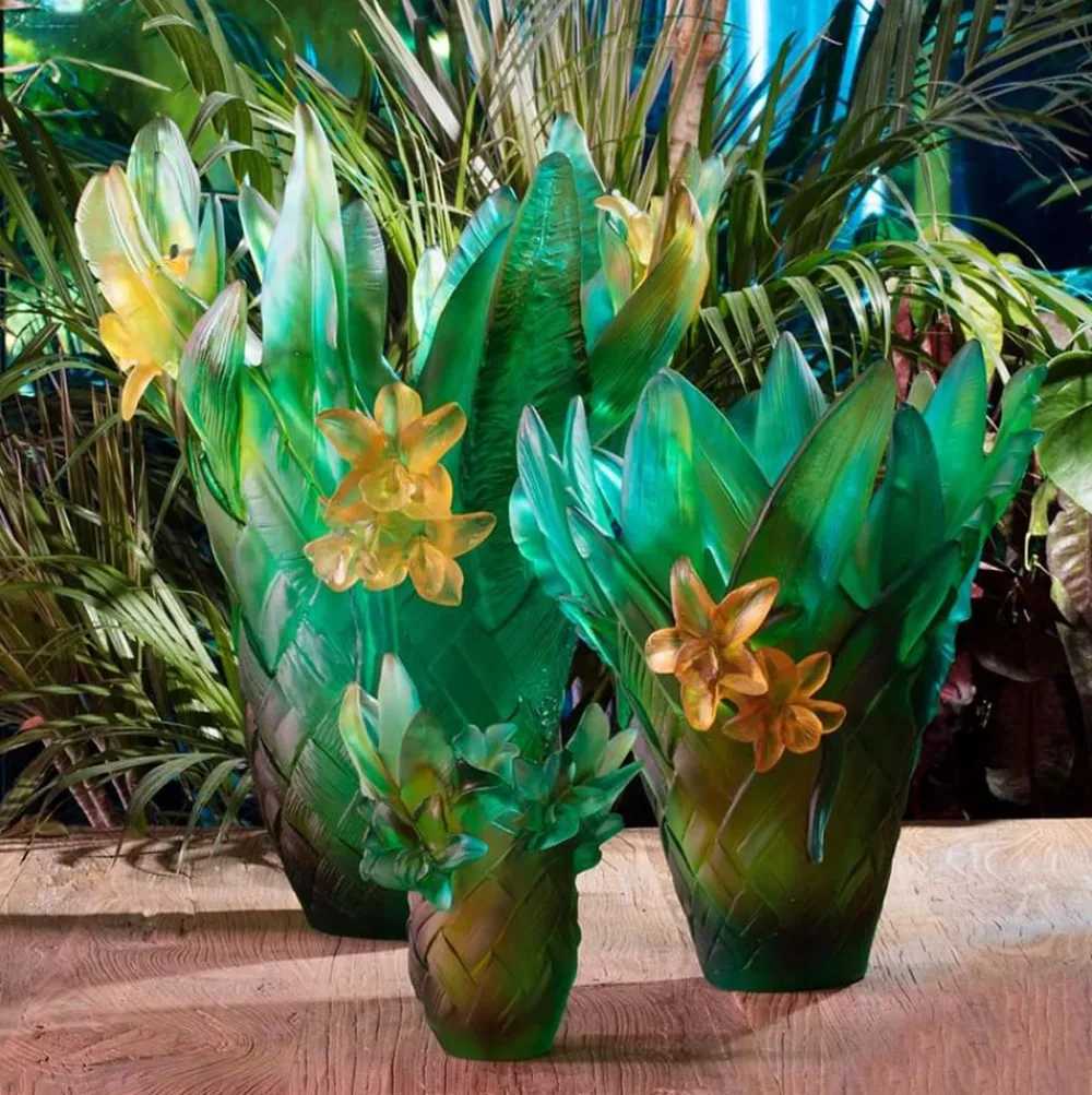 Vessière Cristaux Vases|Vases Cristal Couleur|Vase pm tressage daum