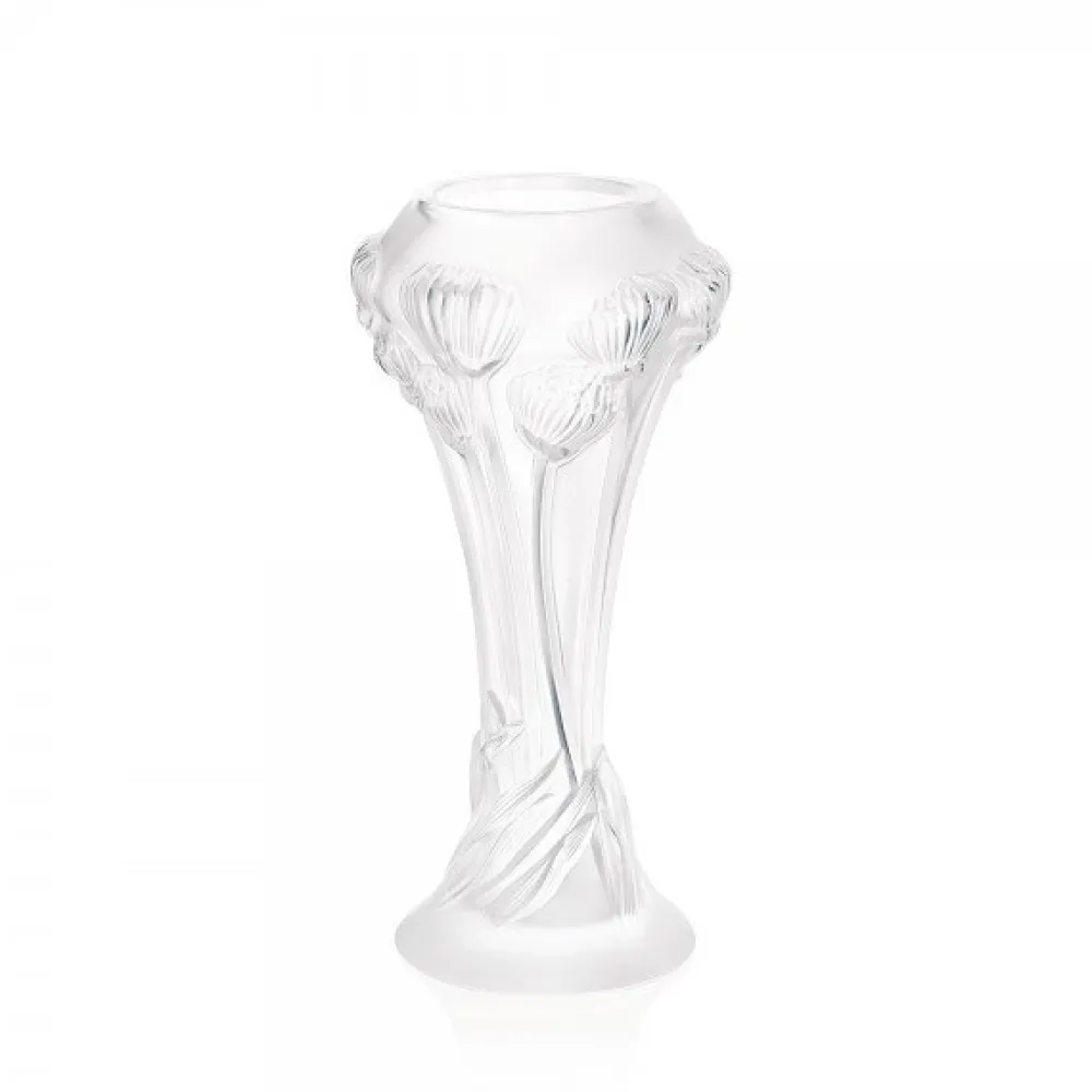 Vessière Cristaux Vases|Vases Cristal Clair|Vase pompons lalique