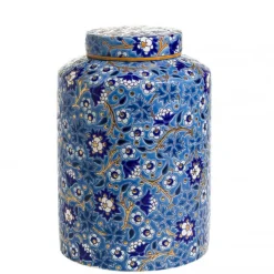 Vessière Cristaux Vase Céramique|Vases & Boules|Vase pot à thé Héritage bleu Émaux de Longwy