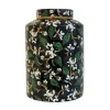 Vessière Cristaux Vase Céramique|Éditions D’Art Cristal|Vase pot à thé Héritage noir Émaux de Longwy