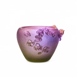 Vessière Cristaux Vases|Vases Cristal Couleur|Vase rond jardin imaginaire daum
