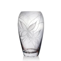 Vessière Cristaux Vases|Vases Cristal Clair|Vase roni ovale gravé main cristal lehrer