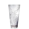 Vessière Cristaux Vases|Vases Cristal Clair|Vase roni tubulaire gravé main cristal lehrer