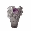 Vessière Cristaux Vases|Vases Cristal Couleur|Vase rose gris fleur violette daum