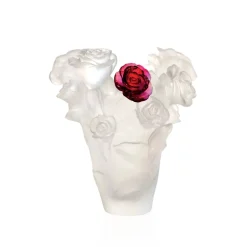 Vessière Cristaux Vases|Vases|Vase roses passion fleur rouge daum
