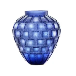 Vessière Cristaux Vases|Vases Cristal Couleur|Vase rythmes bleu daum