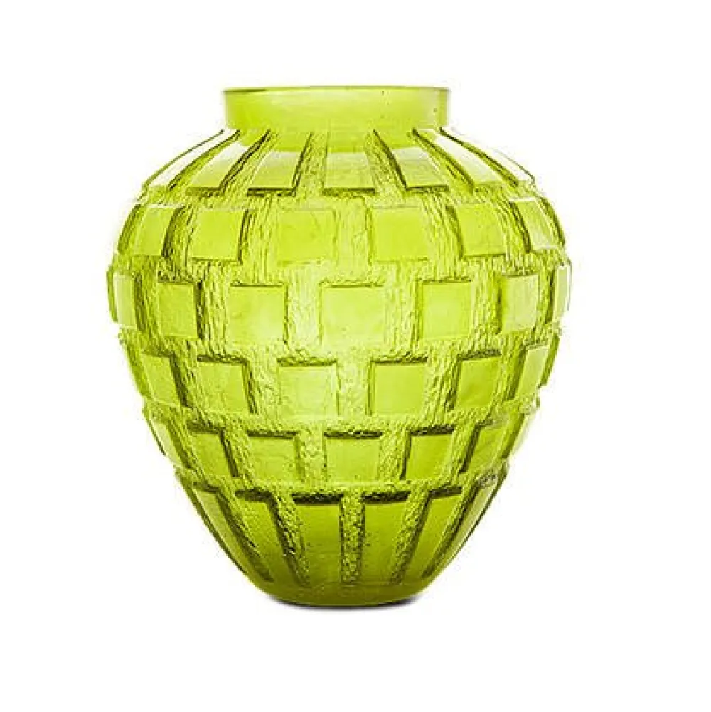 Vessière Cristaux Vases|Vases Cristal Couleur|Vase rythmes vert daum