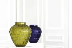 Vessière Cristaux Vases|Vases Cristal Couleur|Vase rythmes vert daum