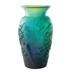 Vessière Cristaux Vases|Vases Cristal Couleur|Vase Shogo Kariyazaki hiver bleu Daum