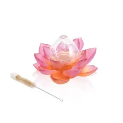 Vessière Cristaux Vases|Vases Cristal Couleur|Vase soliflore ambre rose Jardin de lotus Daum