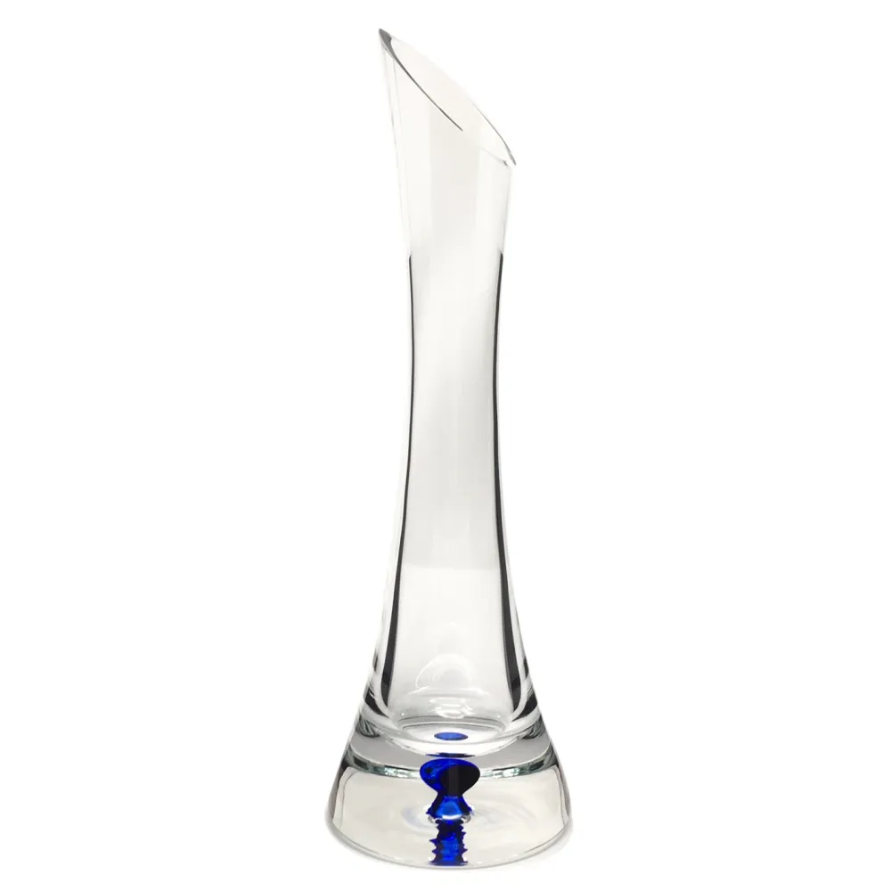 Vessière Cristaux Vases|Vases Cristal Clair|Vase soliflore cristal bulle bleu nuit