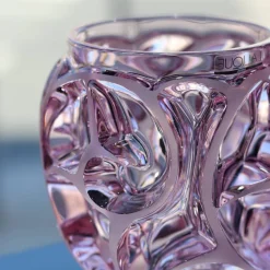 Vessière Cristaux Vases|Vases Cristal Couleur|Vase tourbillon rose pm Lalique