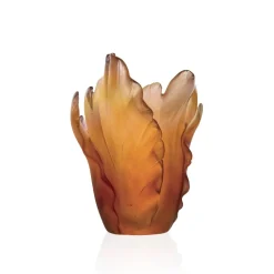 Vessière Cristaux Vases|Vases Cristal Couleur|Vase tulipe ambre daum