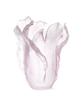 Vessière Cristaux Vases|Vases Cristal Couleur|Vase tulipe poudré blanc daum
